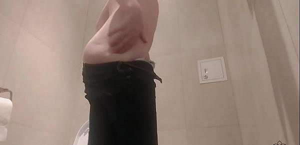  Horny Girl Masturbte Right in Airport Toilet